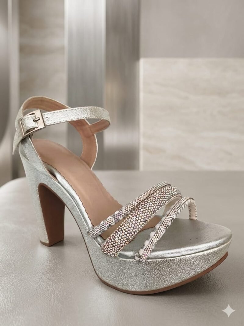 Shekinah - Sandalia De Fiesta Diamond High – Plataforma Plata Con Tiras De Cristales.jpeg