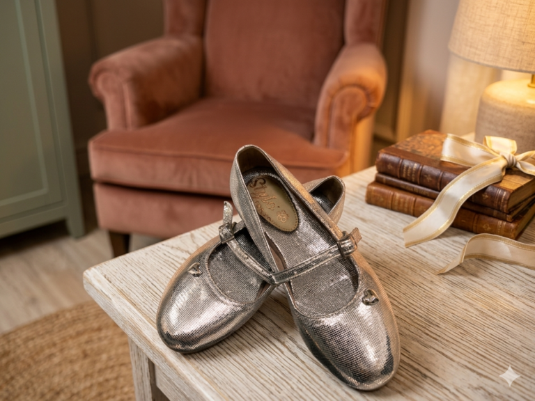 Zapato de Gala Stylo Silver Heart para Niña.